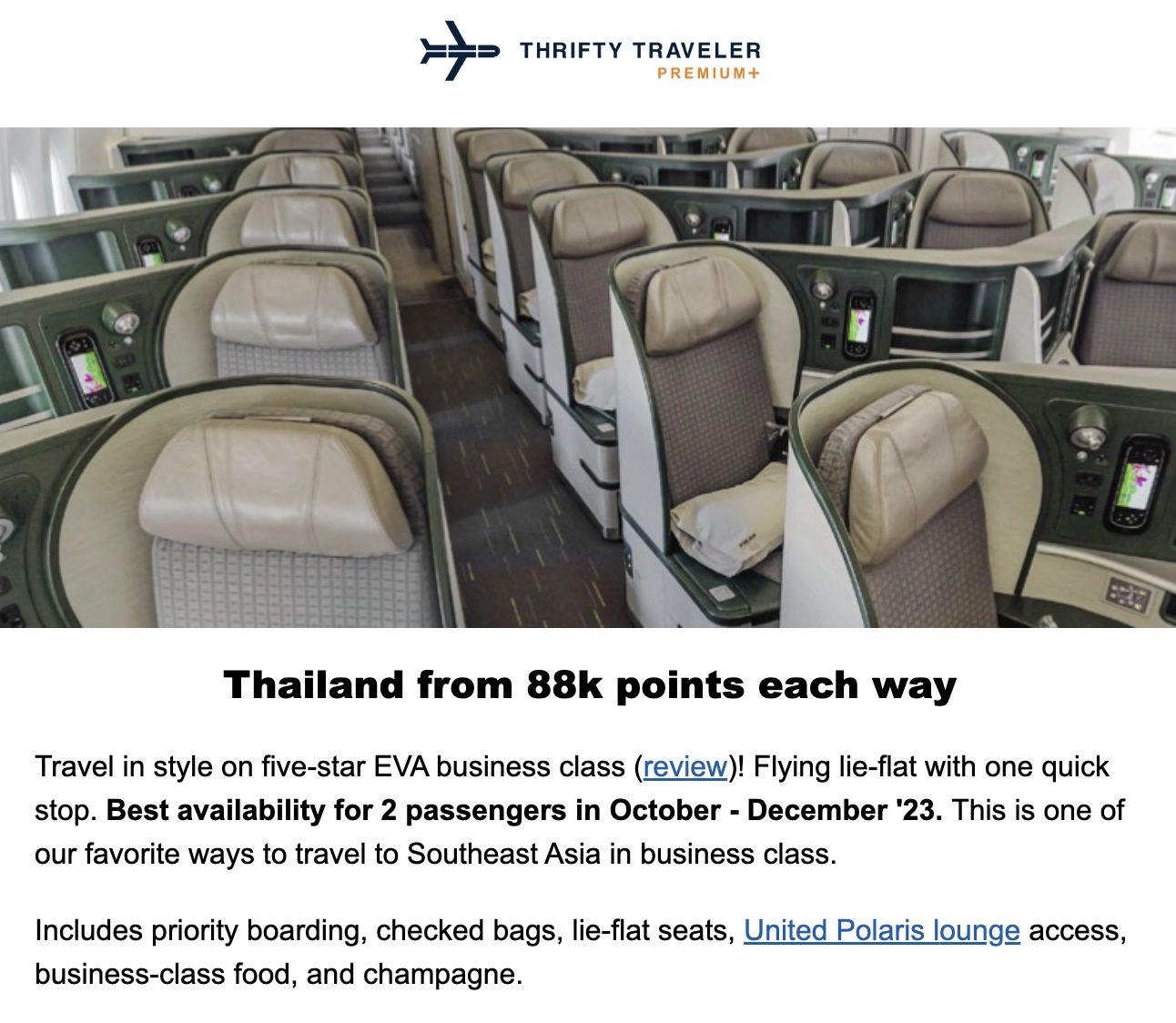 Business class flights to Thailand