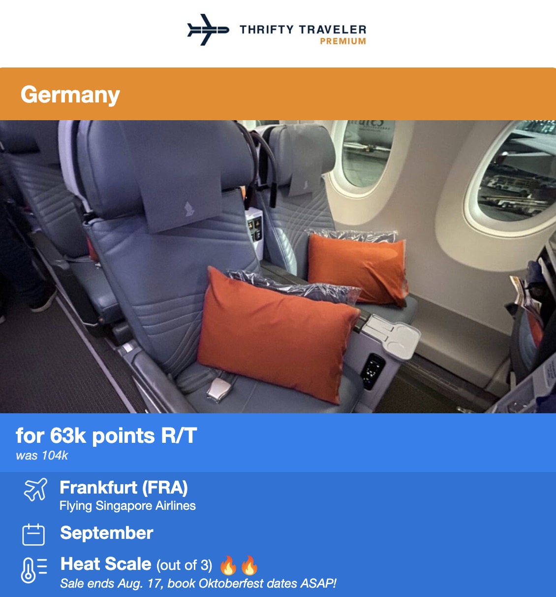 Singapore Airlines to Frankfurt