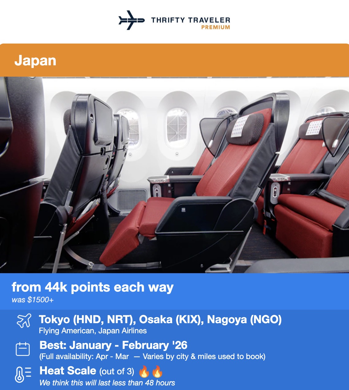 Japan Airlines premium economy