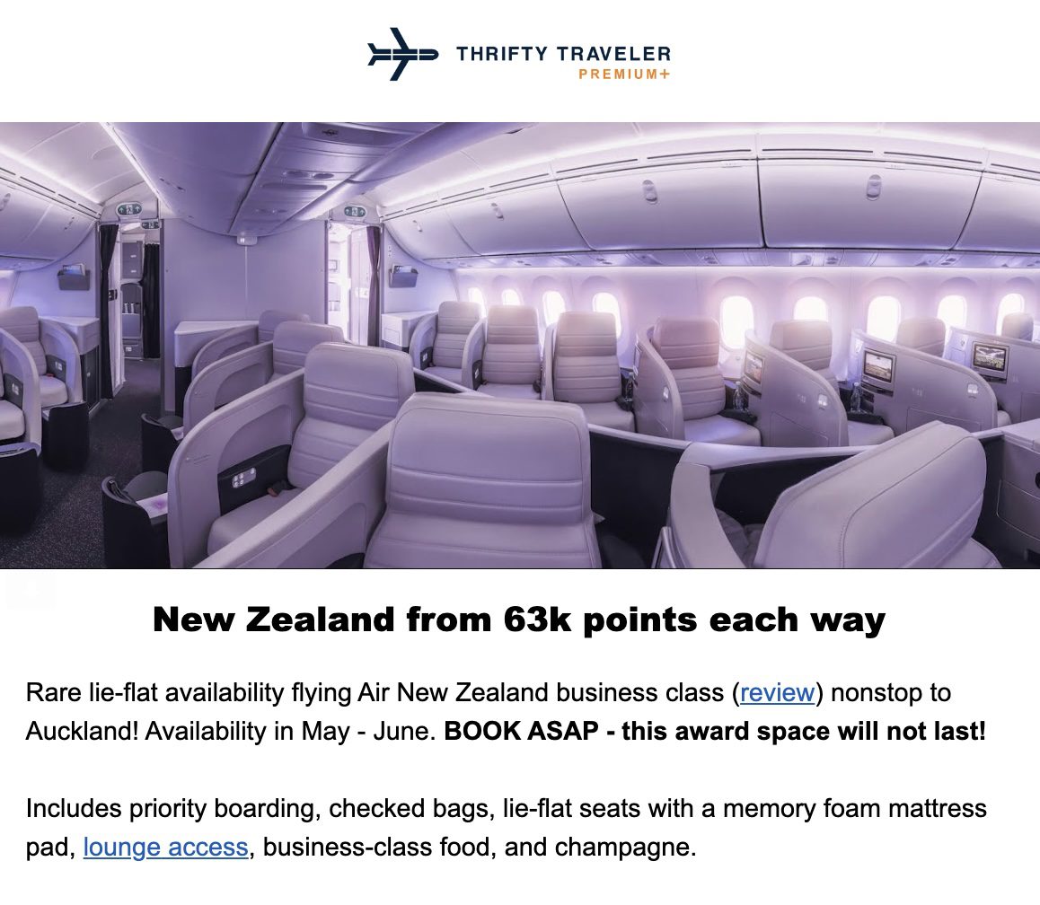 Air New Zealand business class