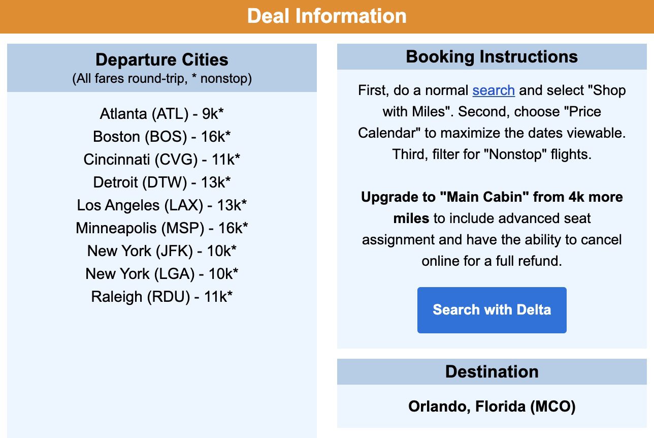 SkyMiles Orlando