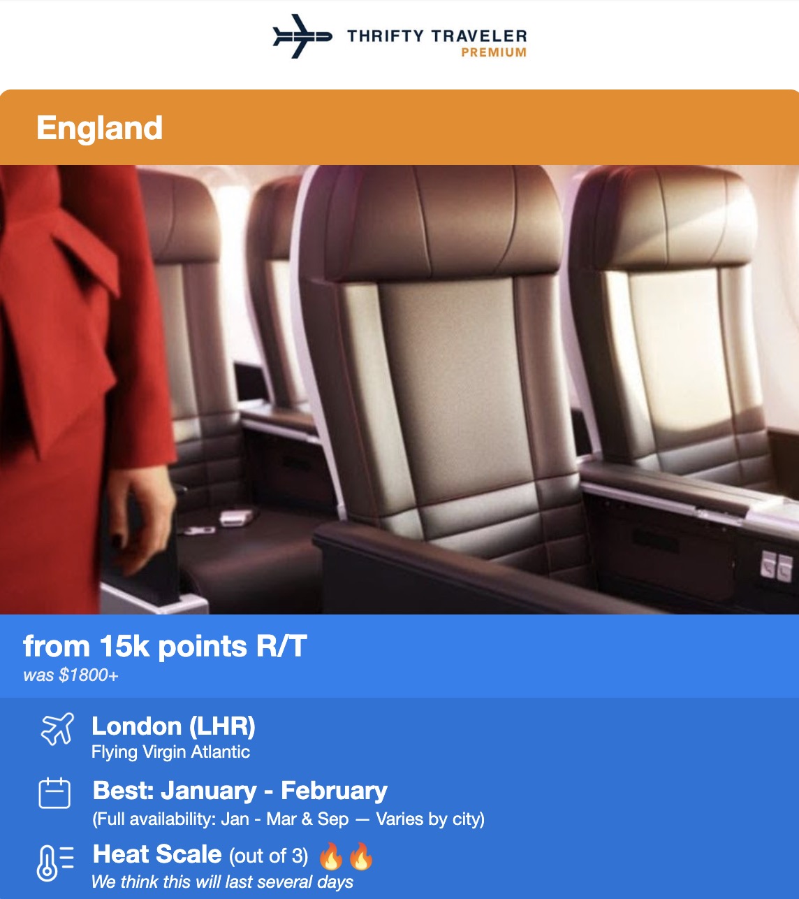Virgin Atlantic premium economy deal