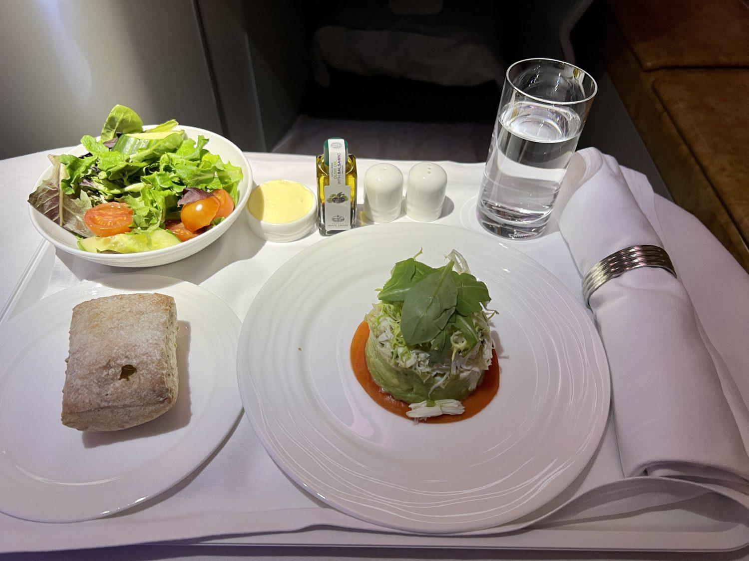 emirates business class a380 food