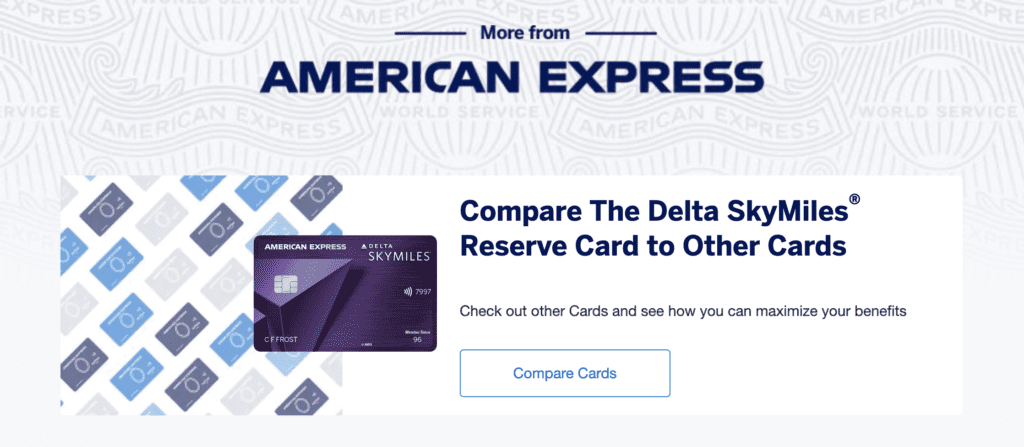 delta skymiles reserve compare cards