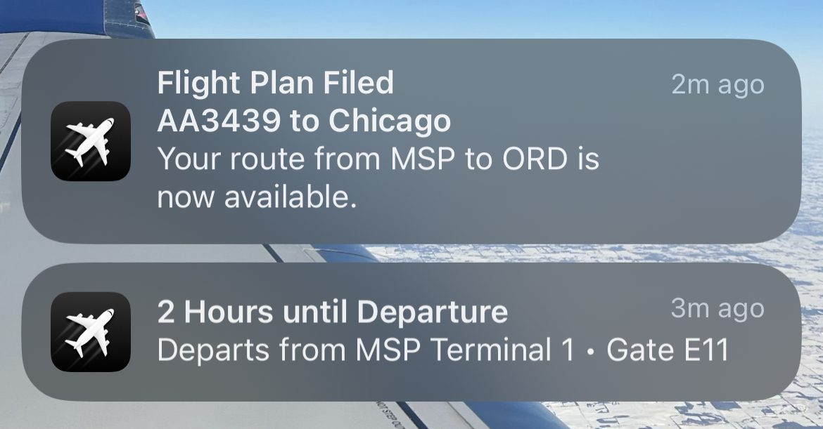 Push alerts on Flighty