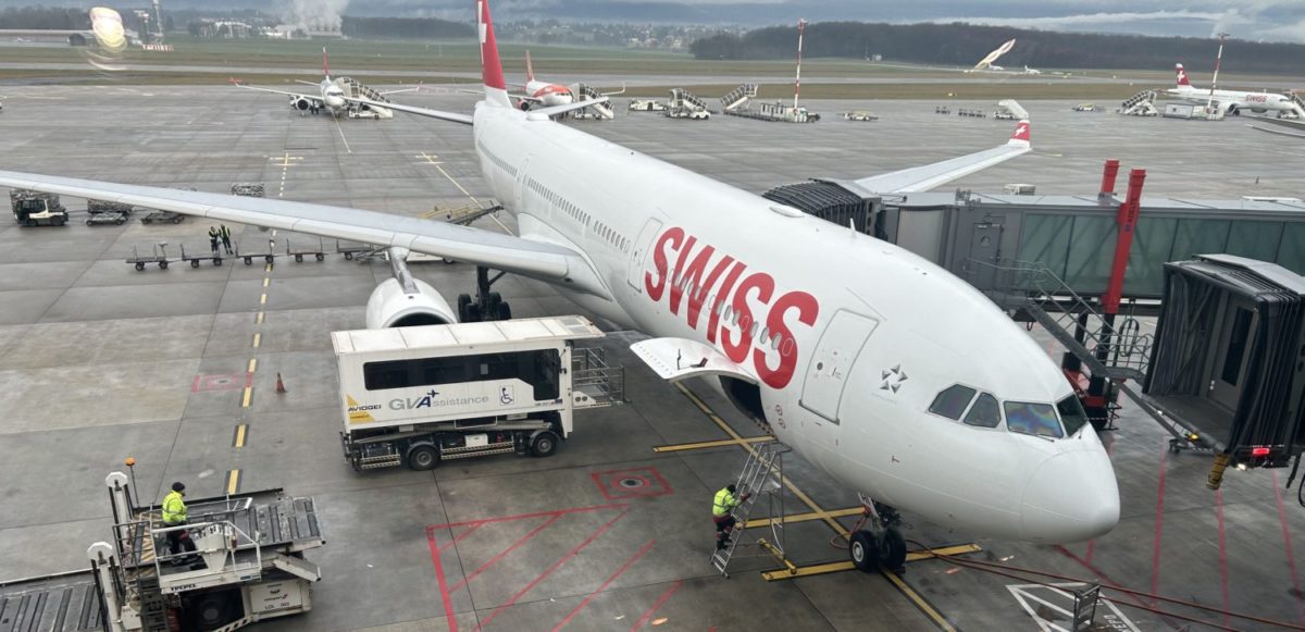 Swiss A330-300 at the gate