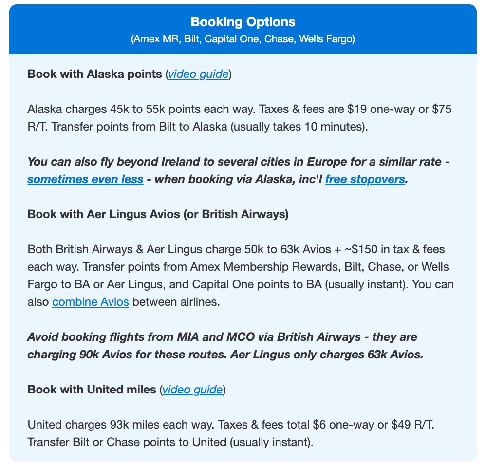 booking instructions for aer lingus business class