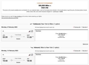 Emirates award rates increase from New York to Europe