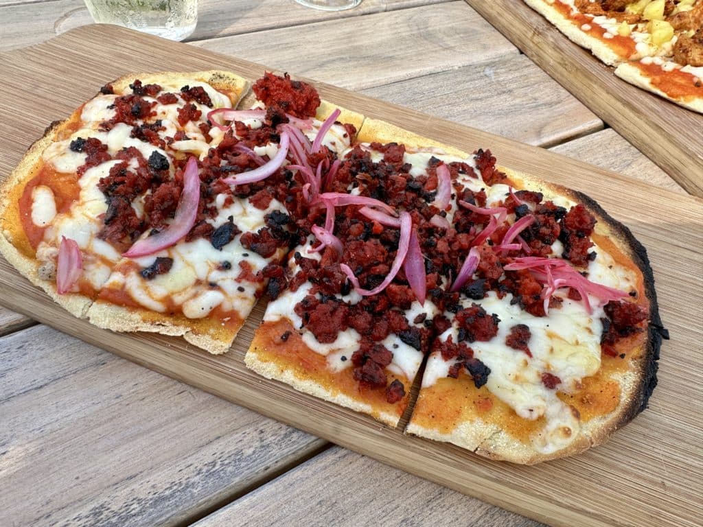 lola snack bar mexican sausage flatbread