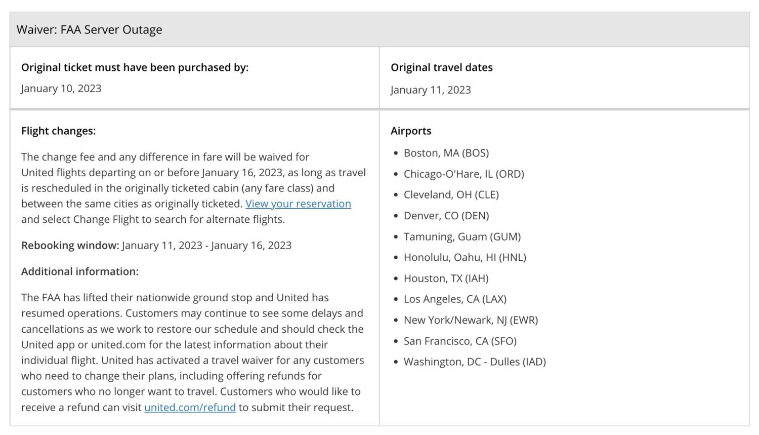 united waiver