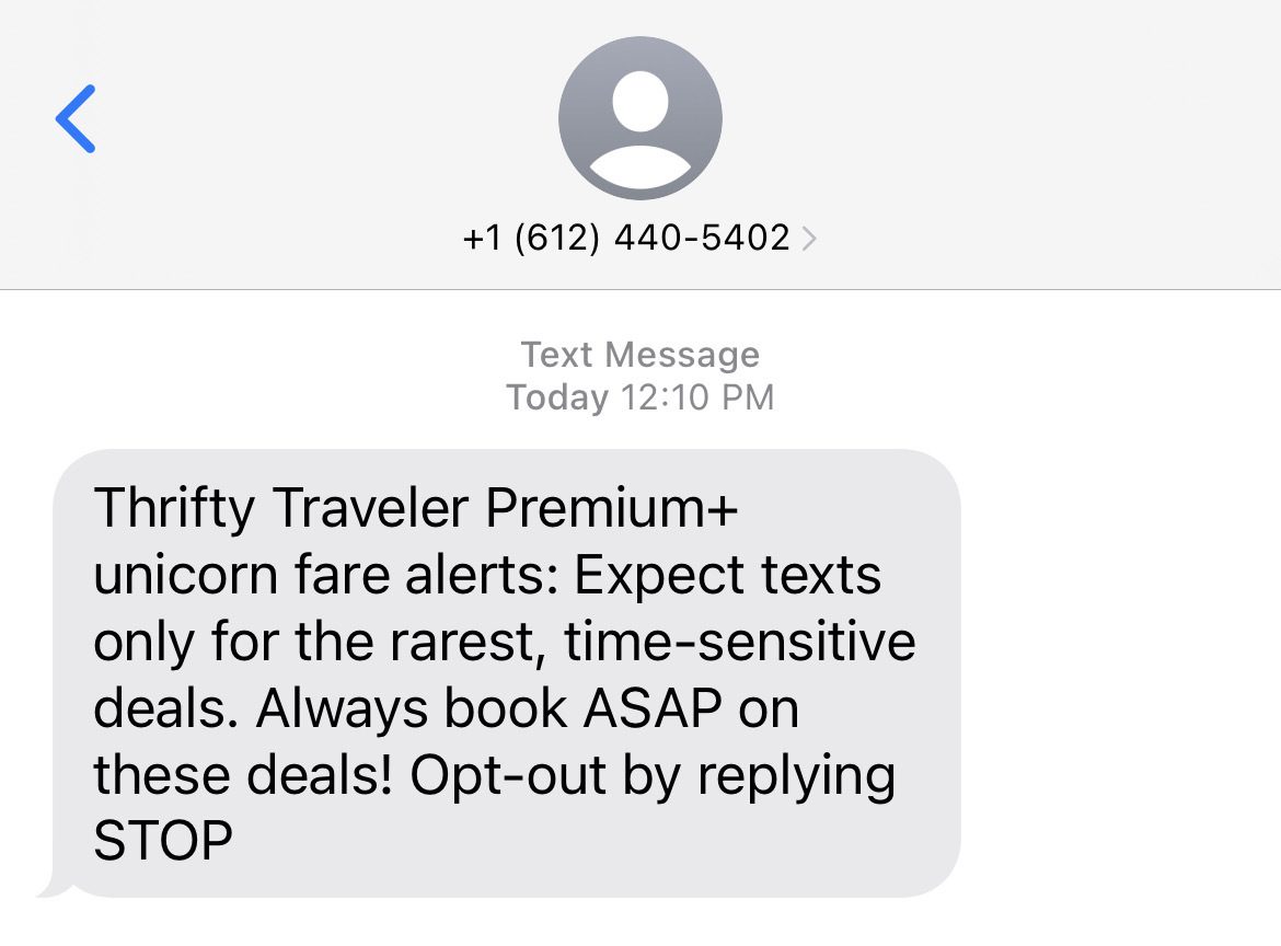 thrifty traveler premium plus confirmation text