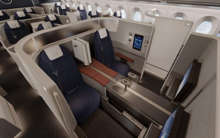 Rendering of the new Lufthansa business class cabin