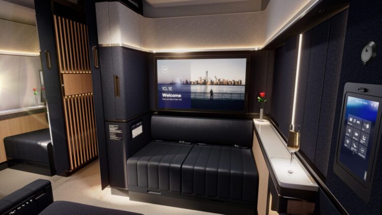 Rendering of the new Lufthansa first class suite plus