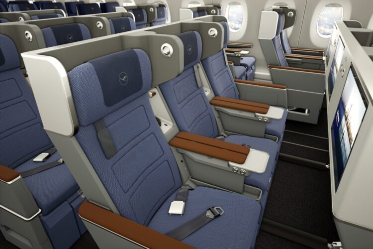 Rendering of the new Lufthansa Premium Economy seats