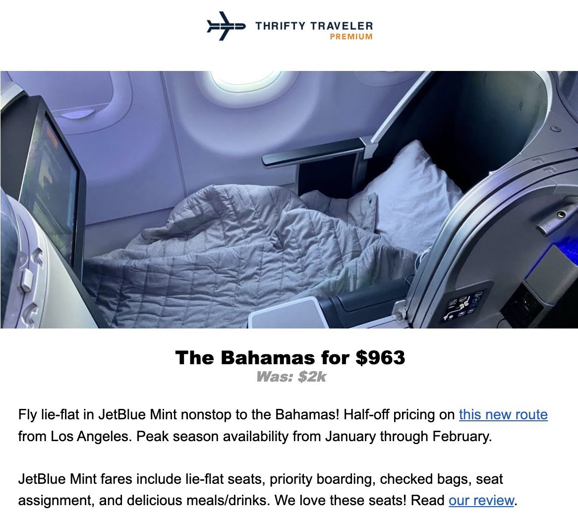 JetBlue Mint to the Bahamas