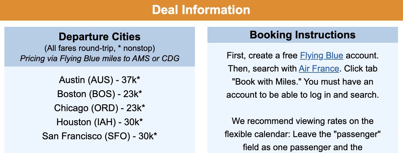 Flying Blue promo flight deal