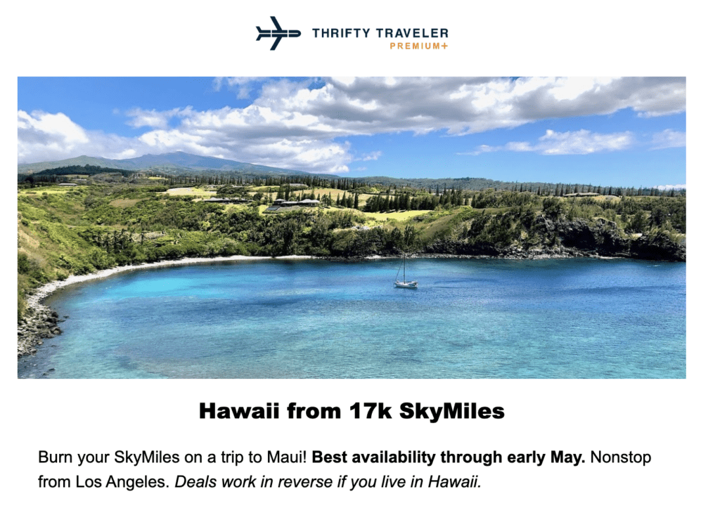 delta maui skymiles deal