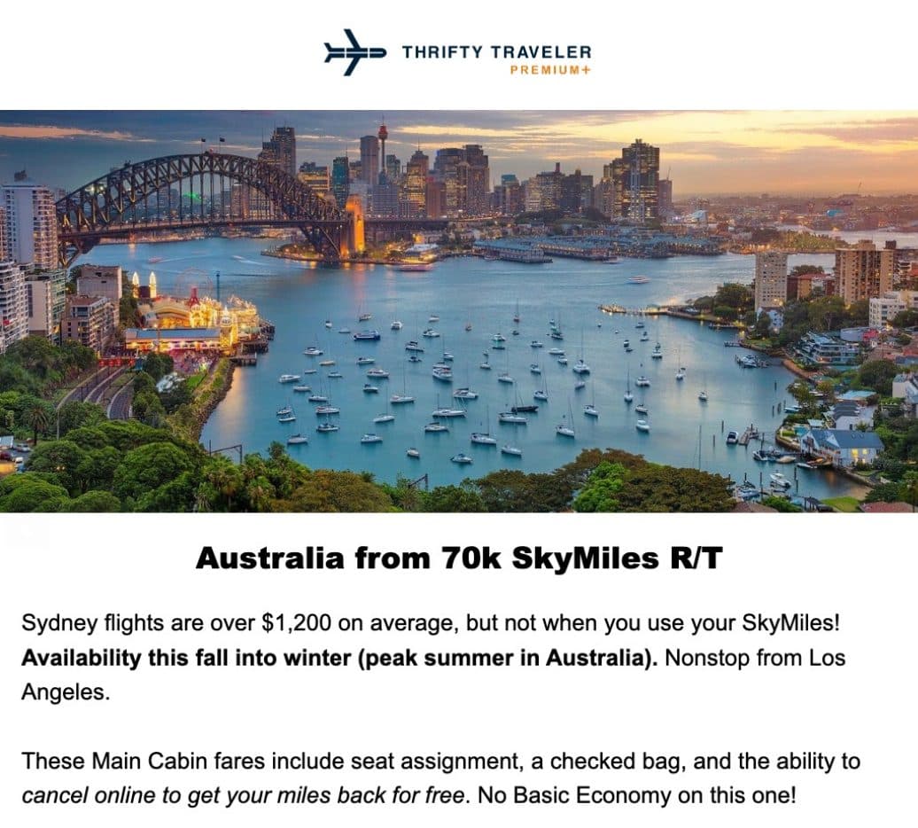 delta skymiles deal to australia