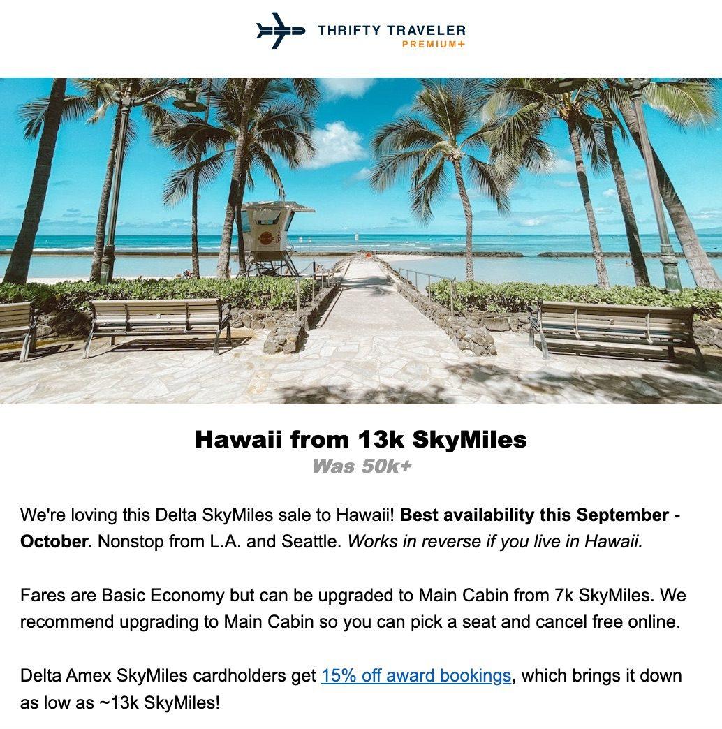 delta skymiles flash sale to hawaii