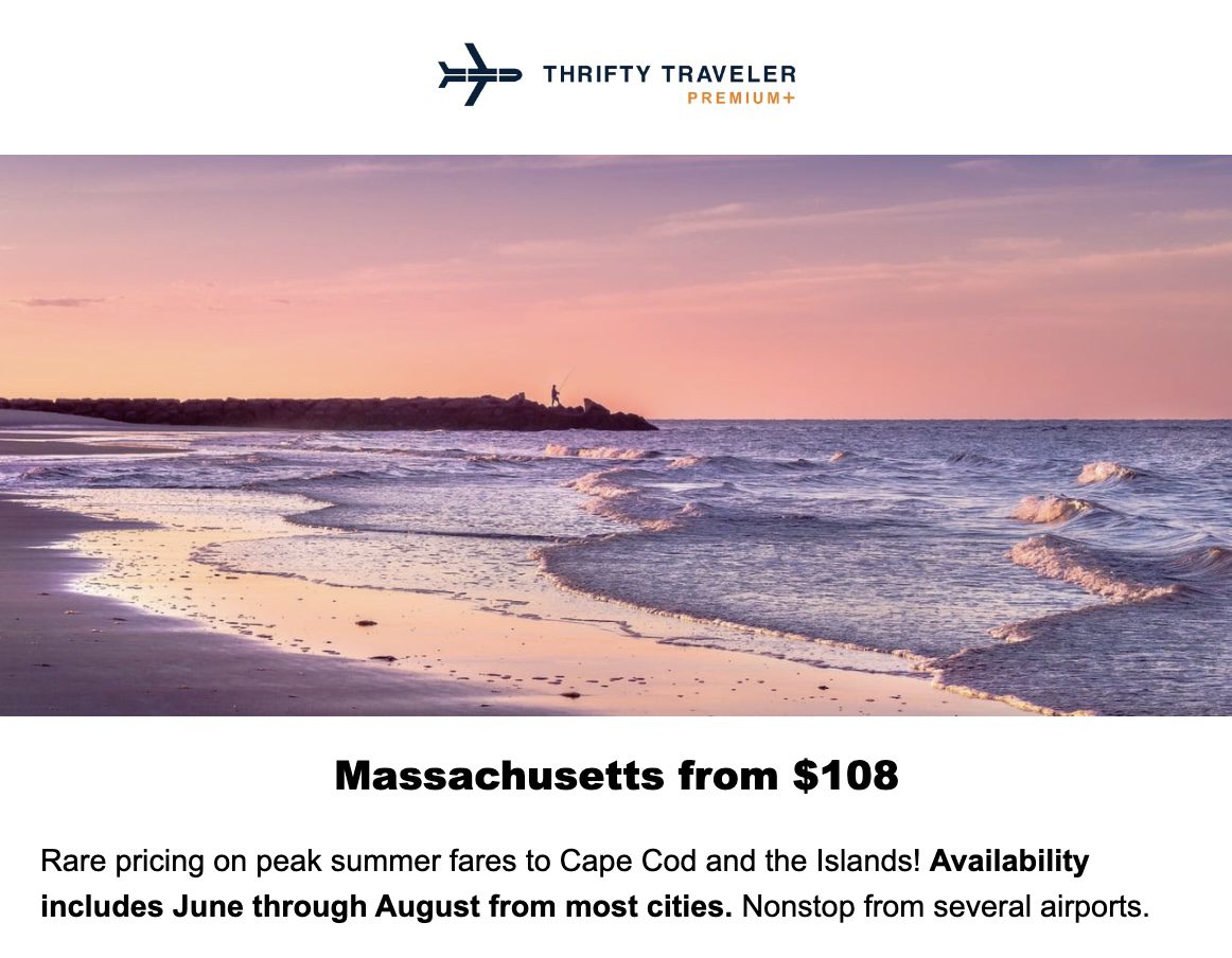 Cape Cod flight deal