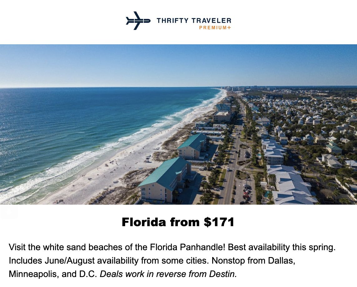 Florida Panhandle flight deal