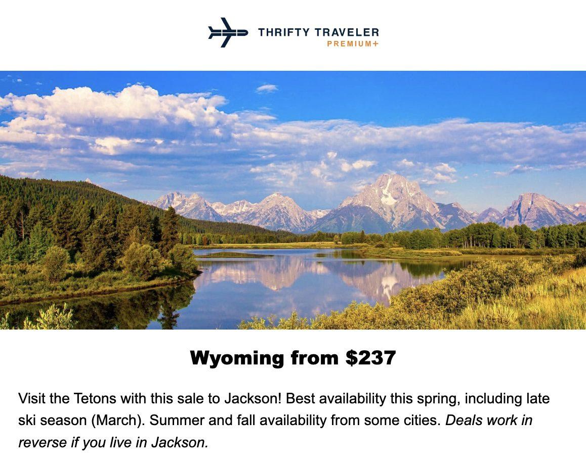 Jackson, Wyoming flight deal