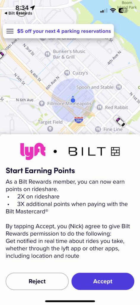 Lyft app bilt rewards