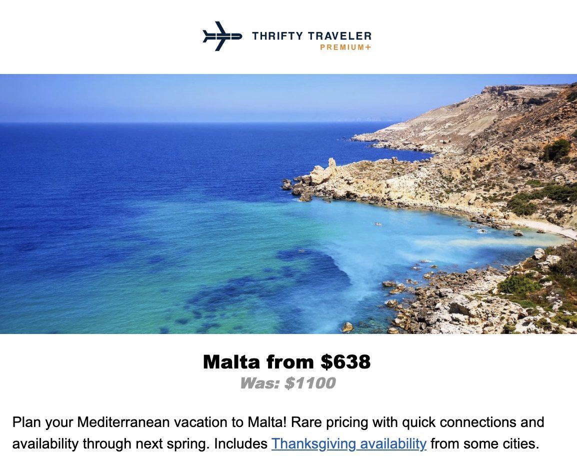 Malta flight deal