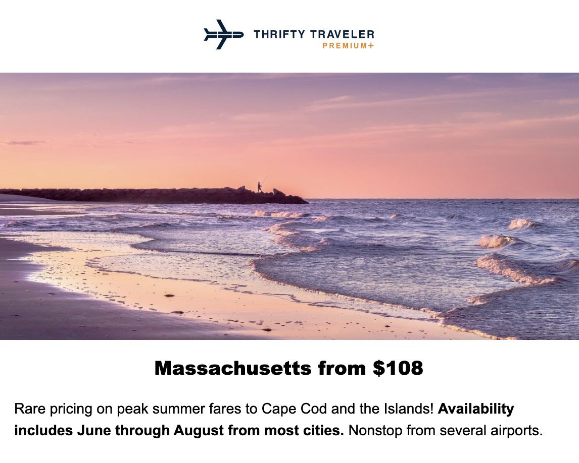 Nantucket, Cape Cod, Martha's Vineyard flight deal