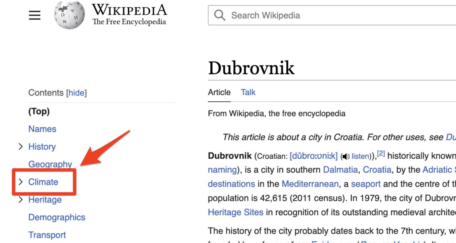 Dubrovnik, Crotia Wikipedia