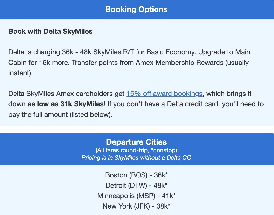 Delta SkyMiles to Dublin from 36,000 points roundtrip. 