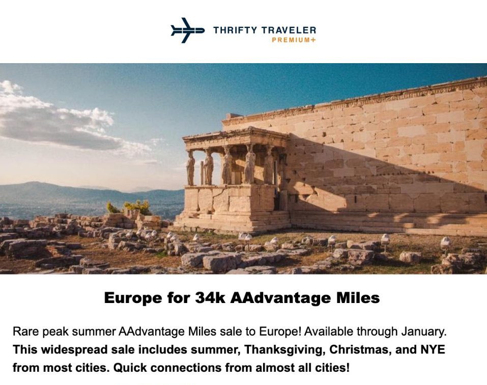 thrifty traveler premium deal to europe