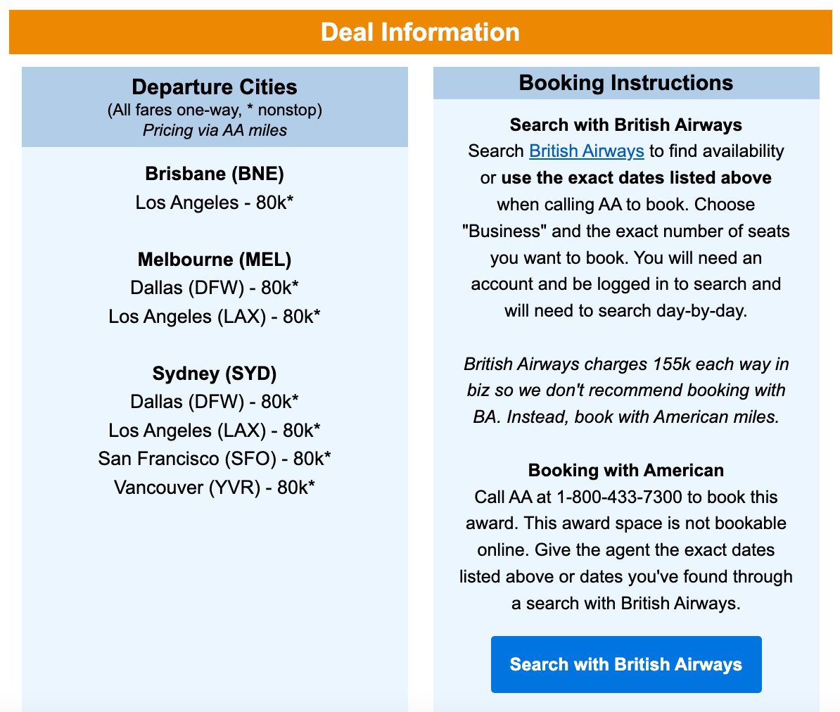 thrifty traveler premium booking instructions