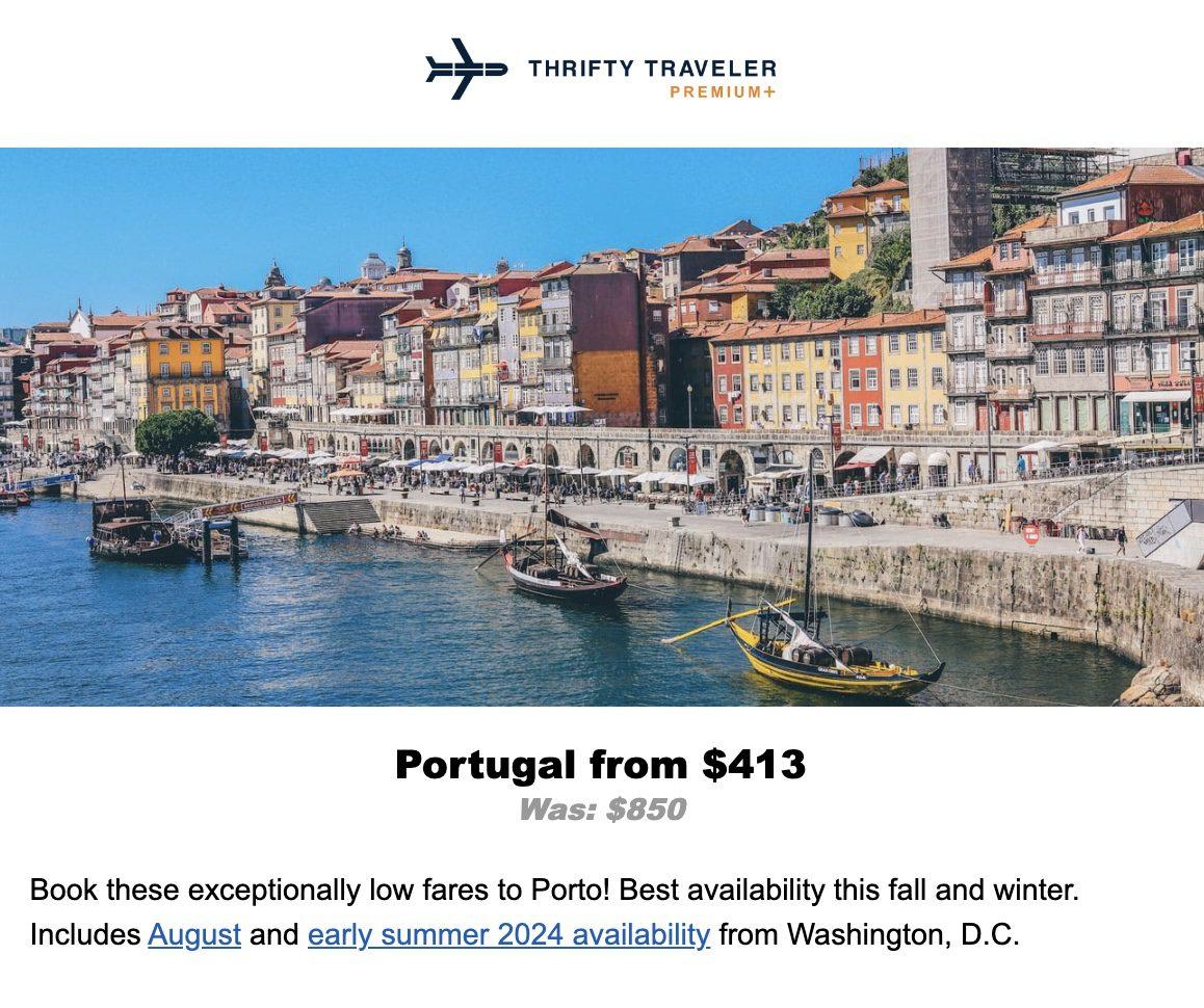 Porto Portugal flight deal