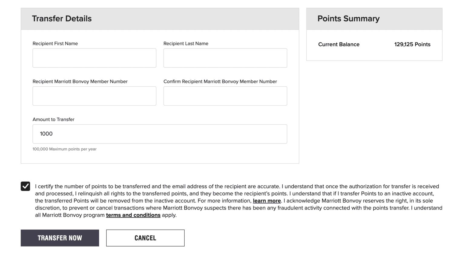 New You Can Now Transfer Marriott Points to Other Members Online!