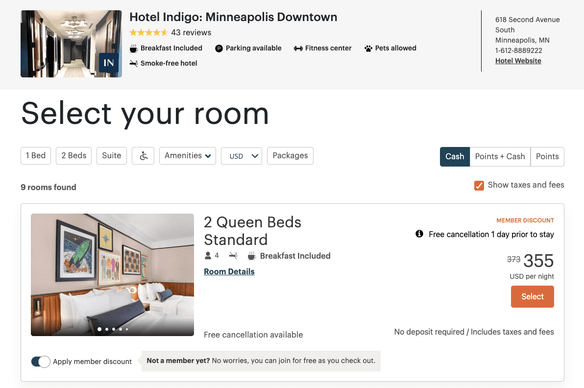 Hotel Indigo search results