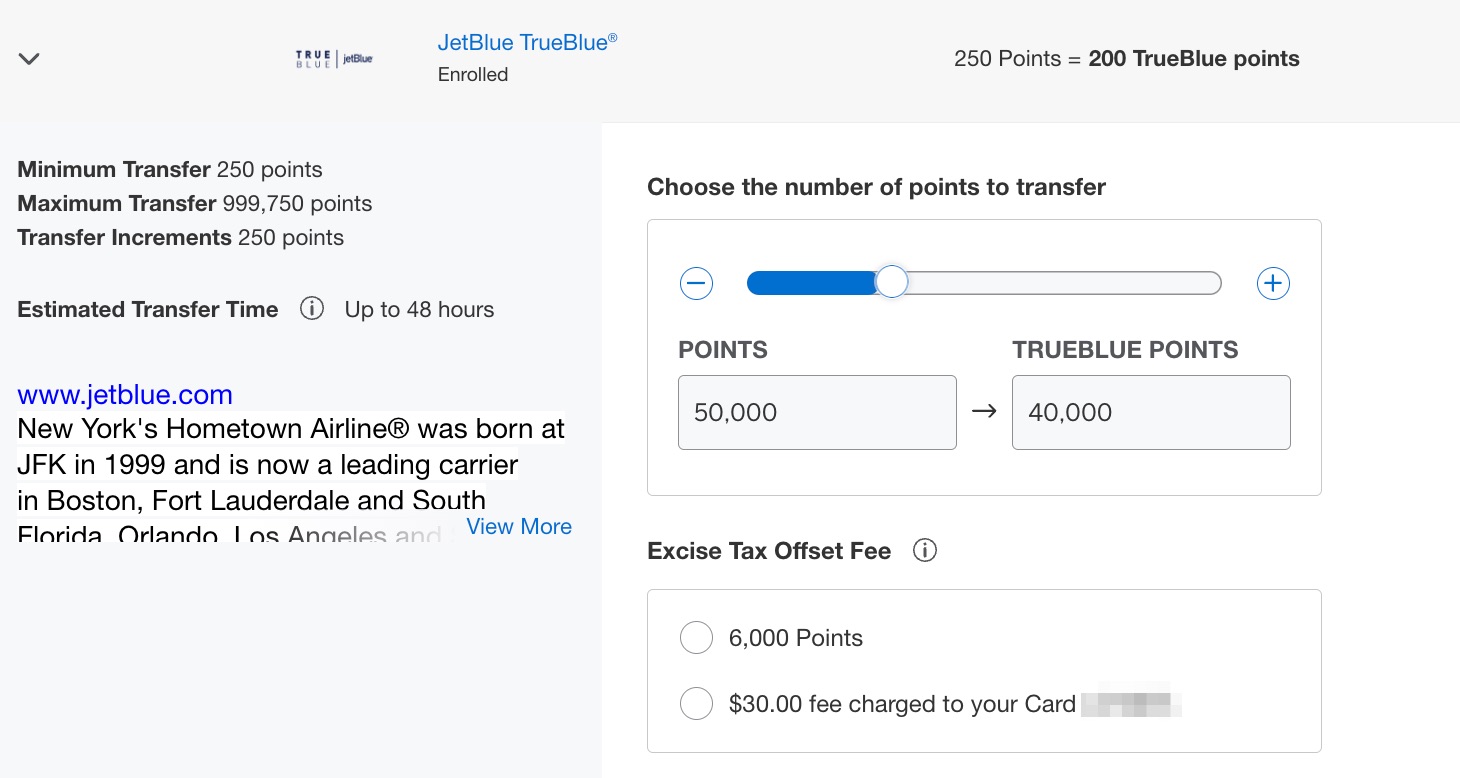 amex transfer partners jetblue