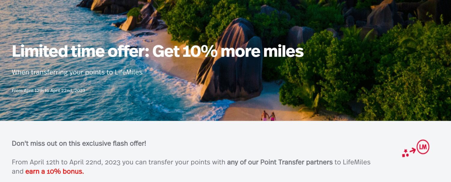 lifemiles transfer bonus