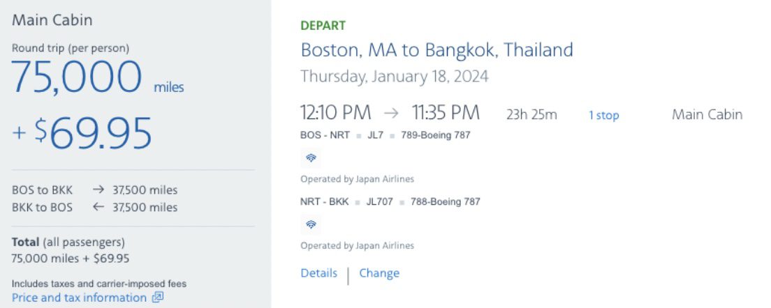 Bangkok flight deal airfare from Boston