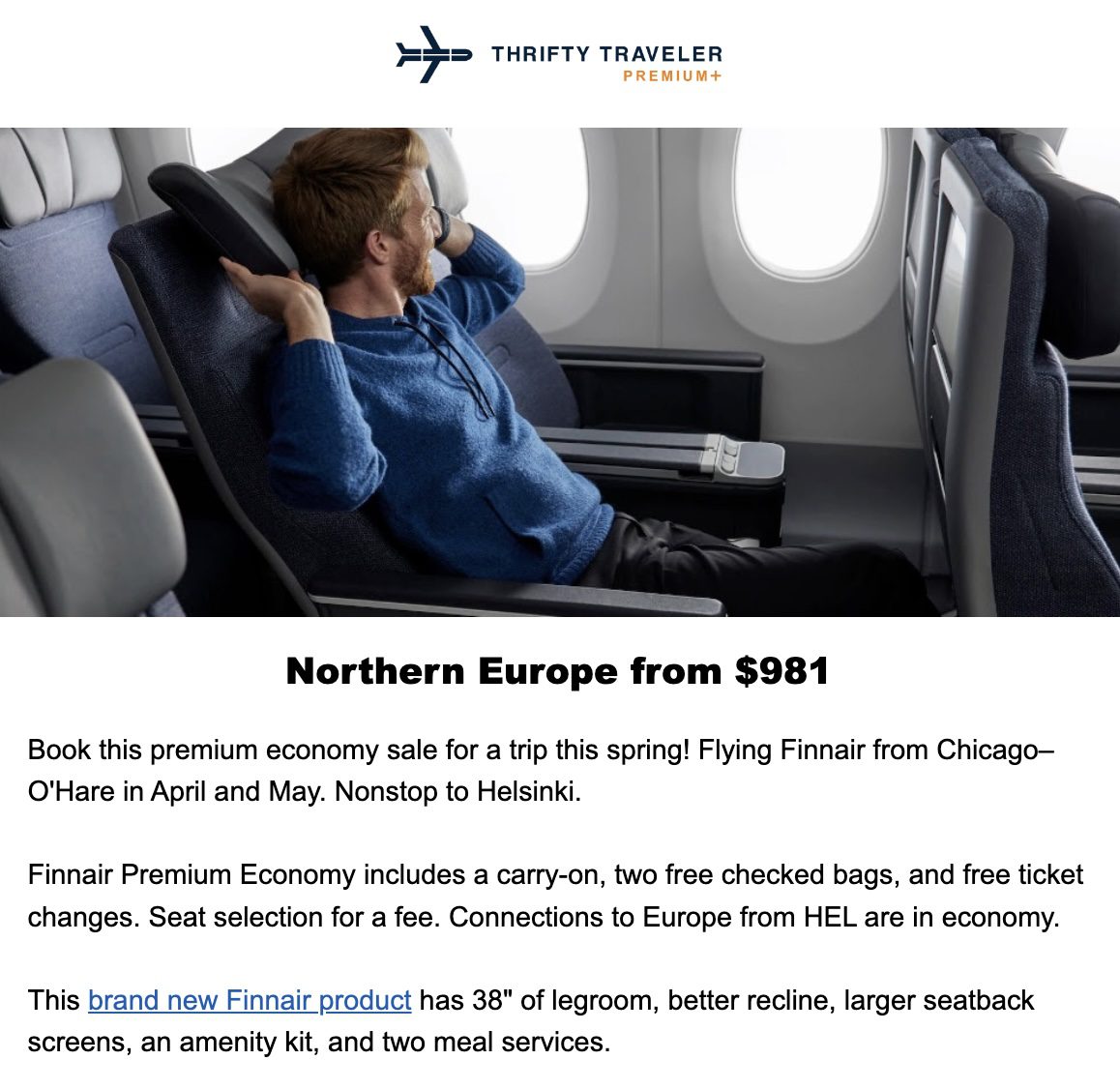 Finnair Premium Economy flight deal