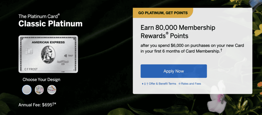 amex platinum standard offer