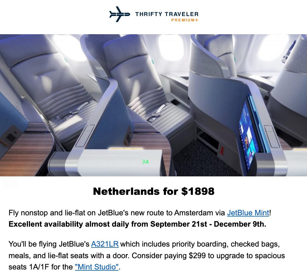 jetblue mint alert