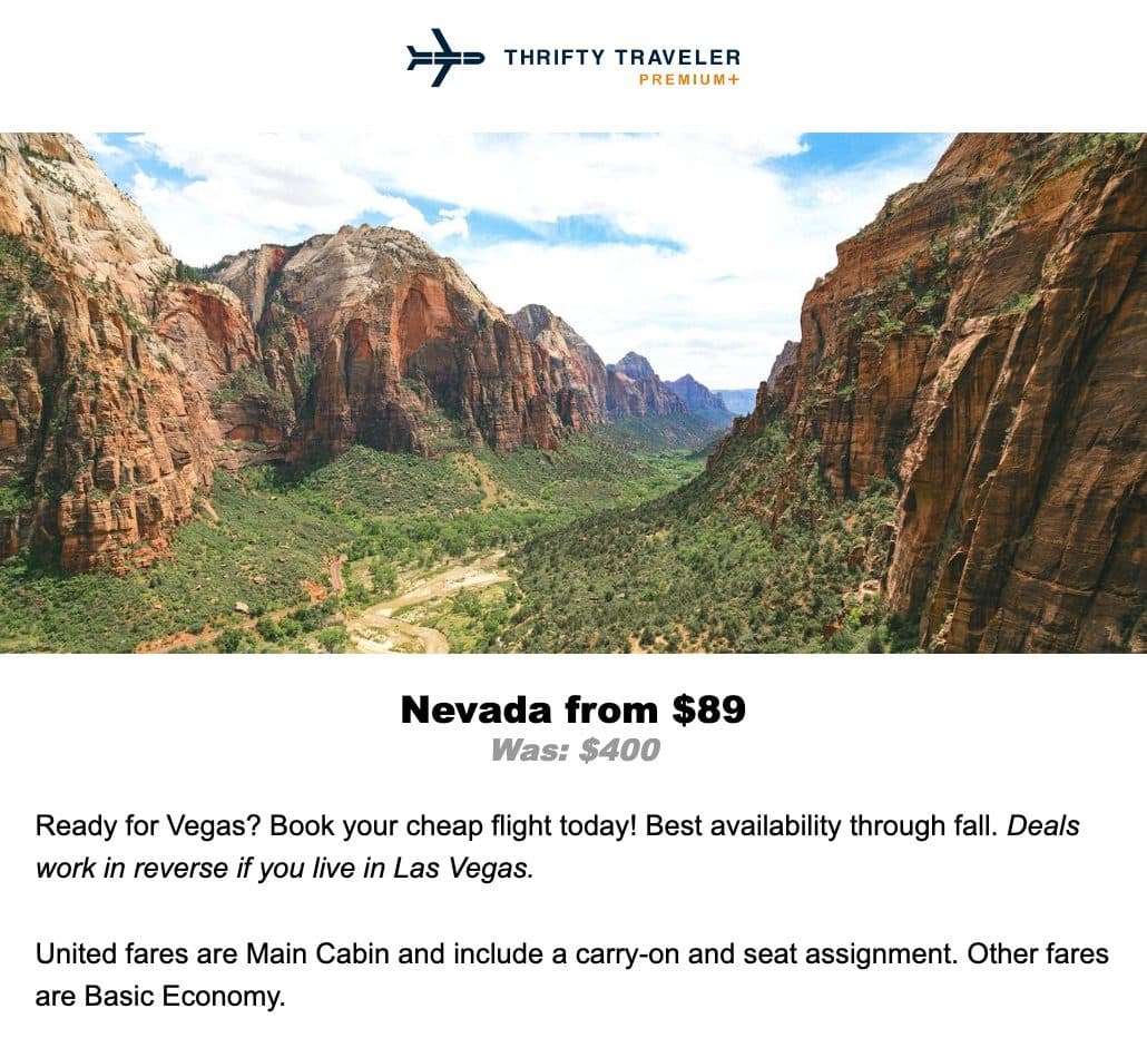 Las Vegas Premium Flight Deal 