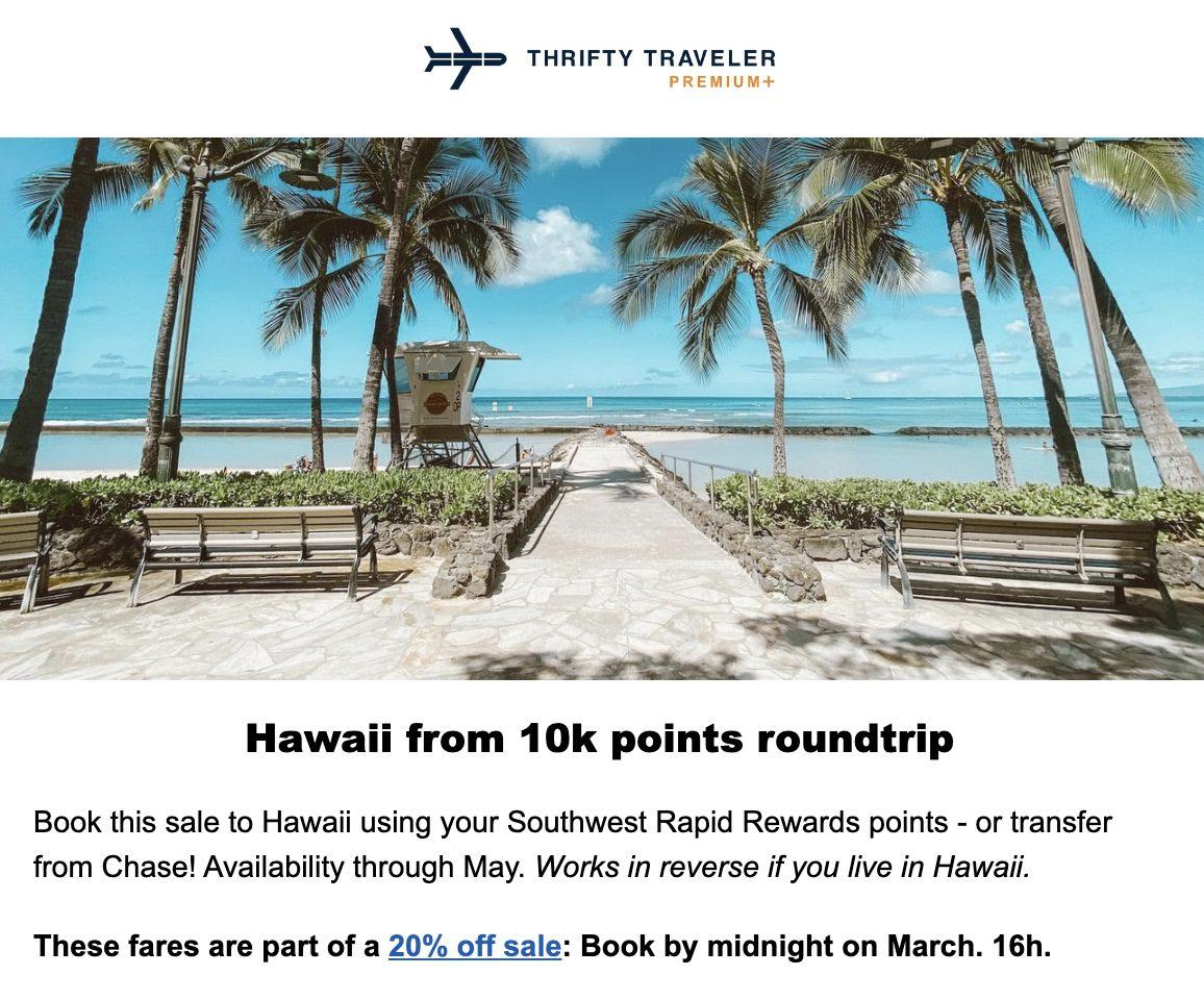 Hawaii Rapid Rewards deal