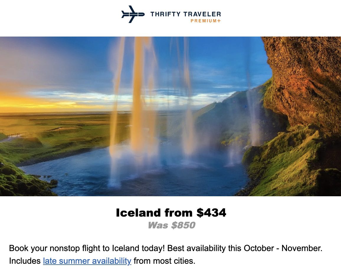 Iceland nonstop flight deal