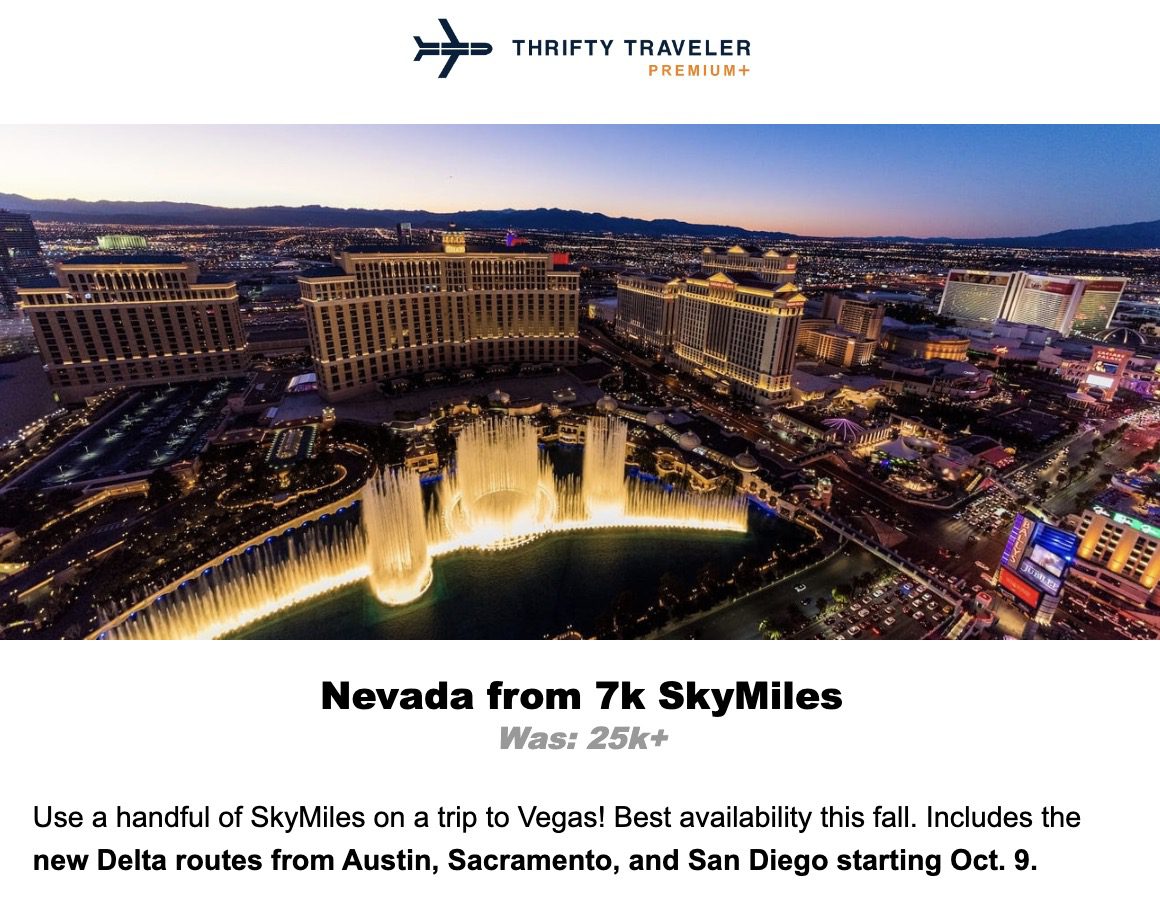 Las Vegas from 7,000 Delta SkyMiles