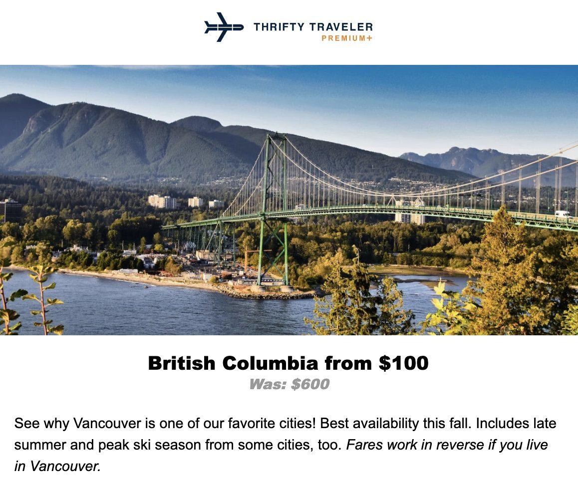Cheap flights to Vancouver