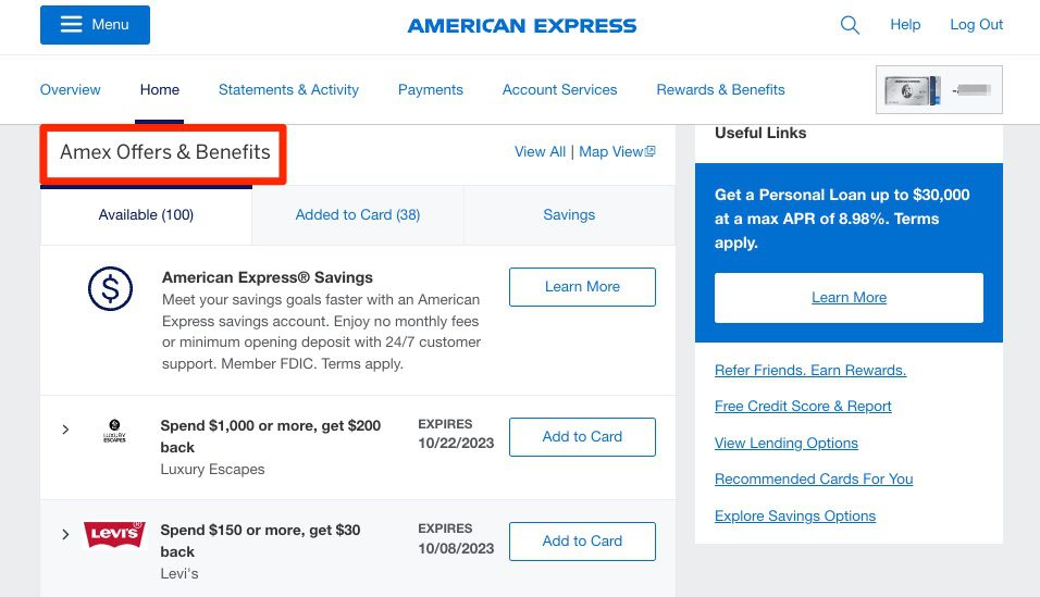 available amex offers