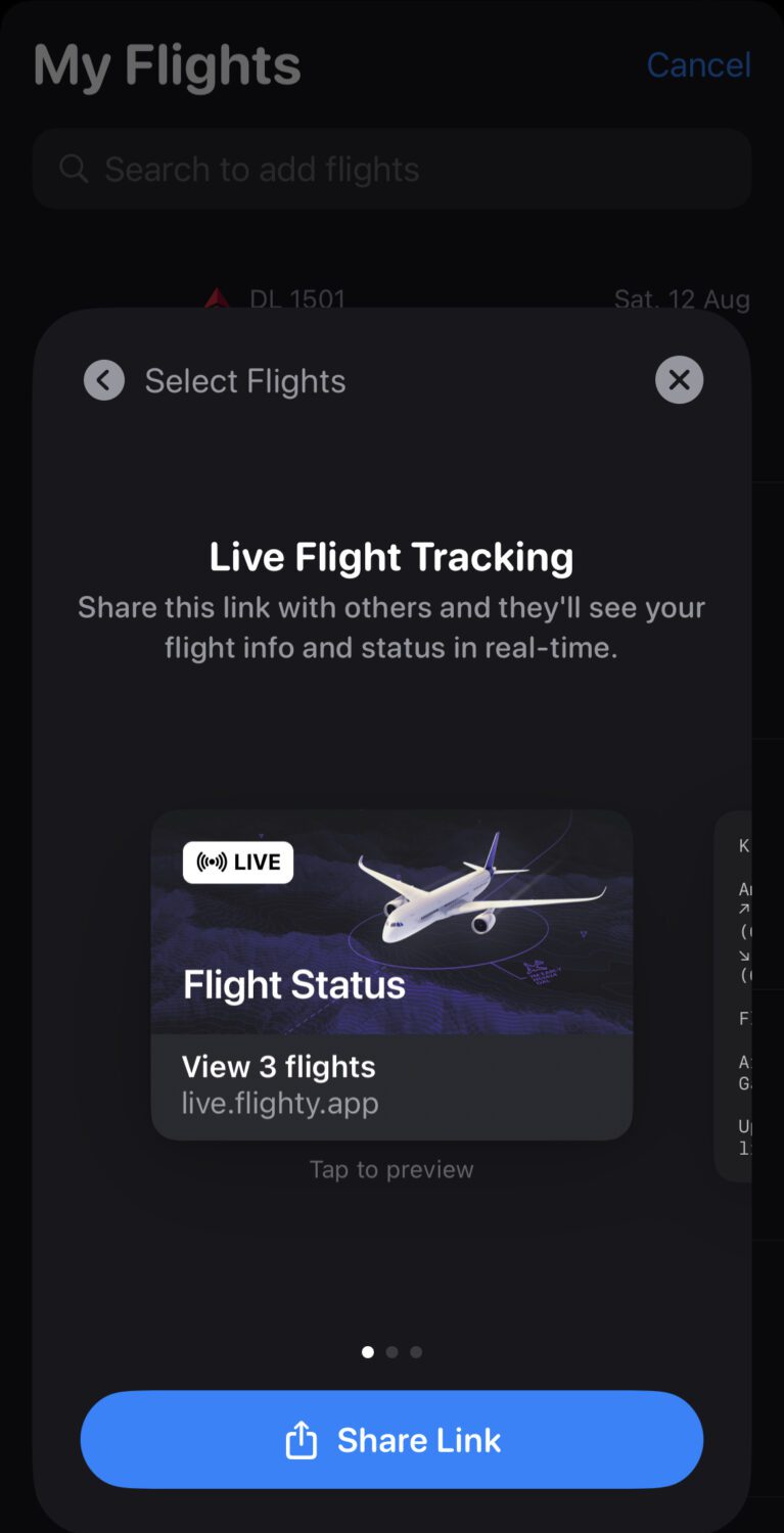 Flighty Pro sharing my flights