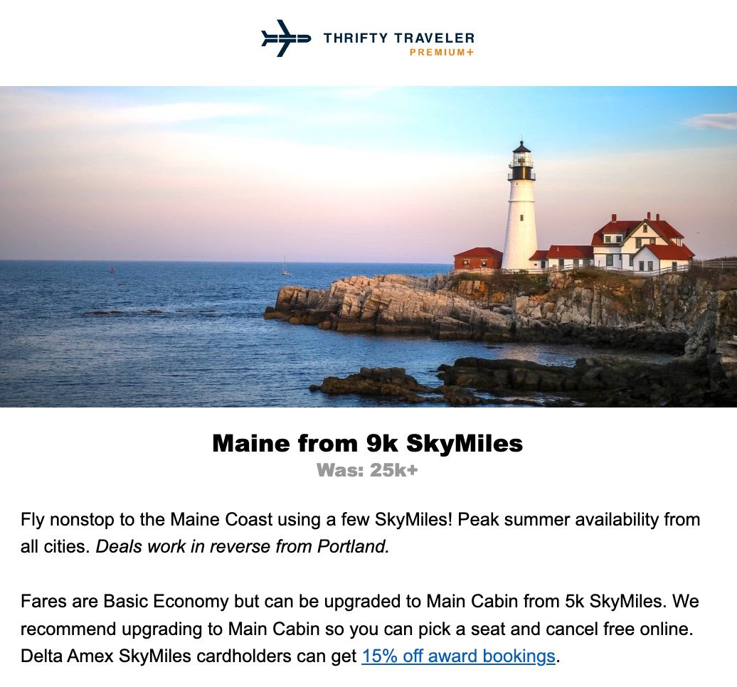 delta skymiles deal portland maine